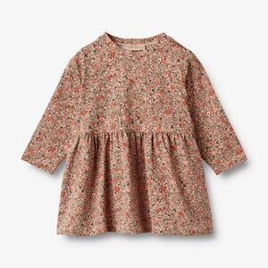 Wheat Jersey Dress Sessa in Rose flower meadow